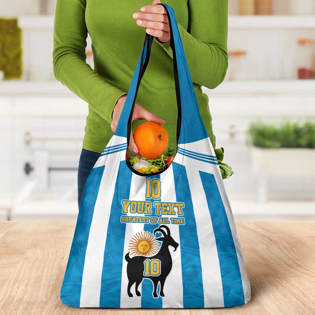 Personalized Argentina 10 Goat Grocery Bag Greatest Of All Time Sporty Style