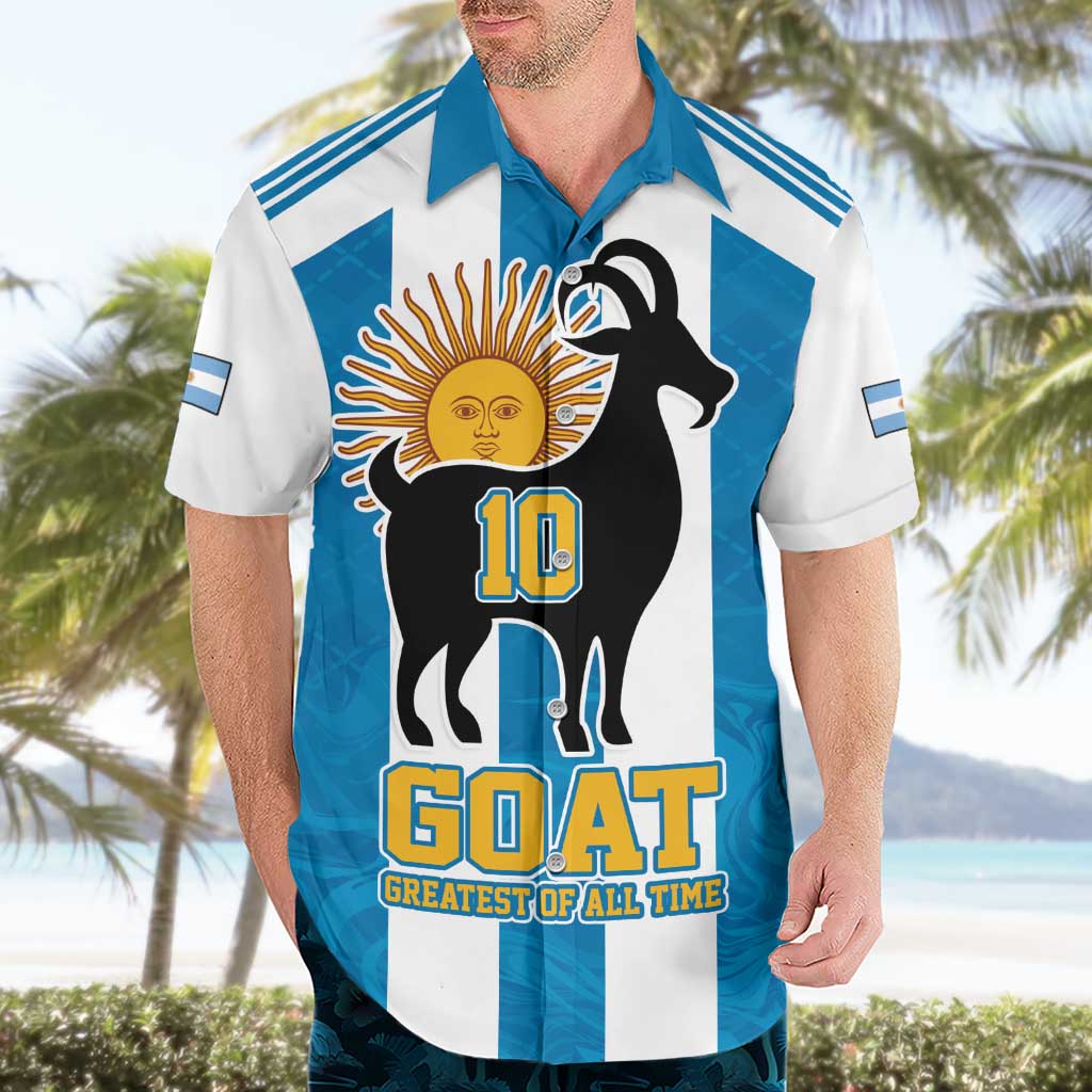 Personalized Argentina 10 Goat Hawaiian Shirt Greatest Of All Time Sporty Style