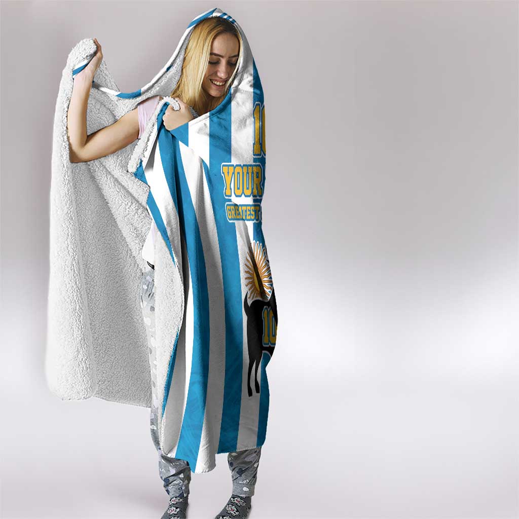 Personalized Argentina 10 Goat Hooded Blanket Greatest Of All Time Sporty Style
