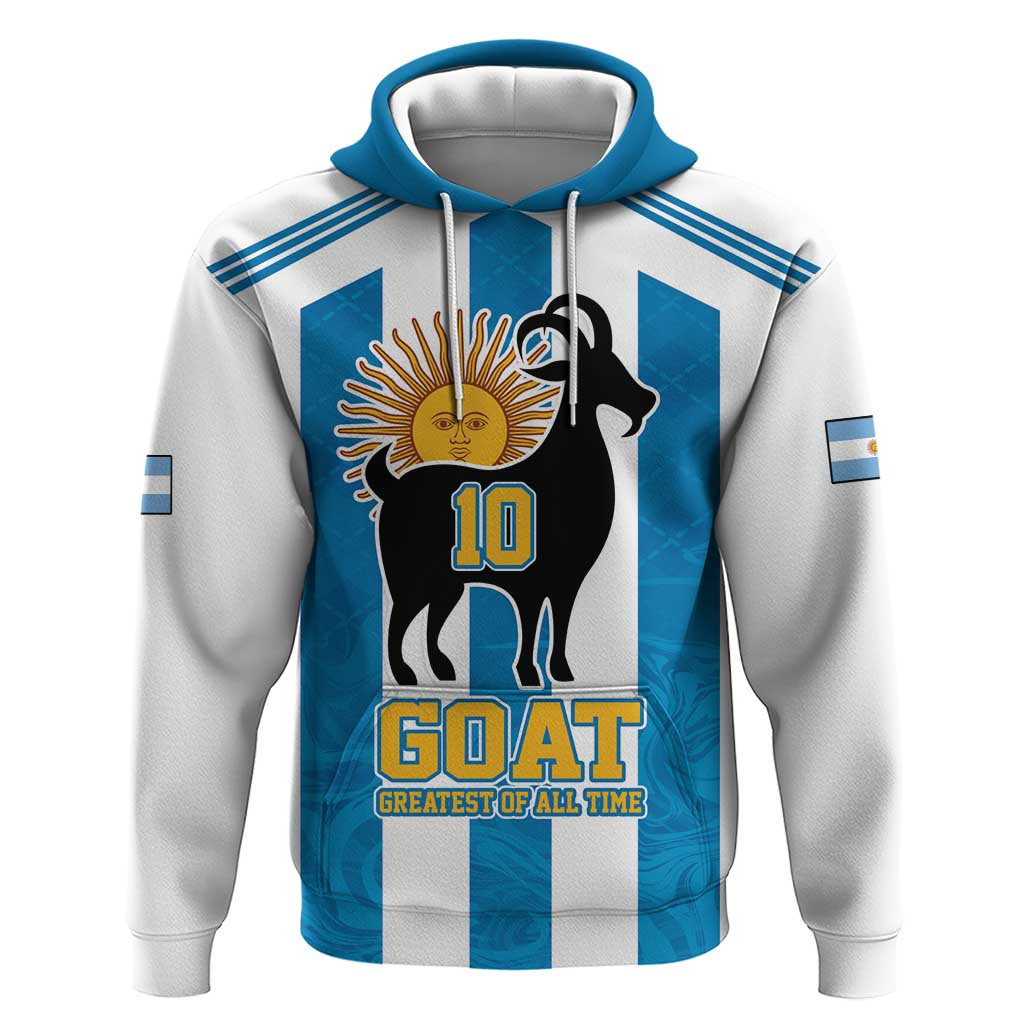Personalized Argentina 10 Goat Hoodie Greatest Of All Time Sporty Style