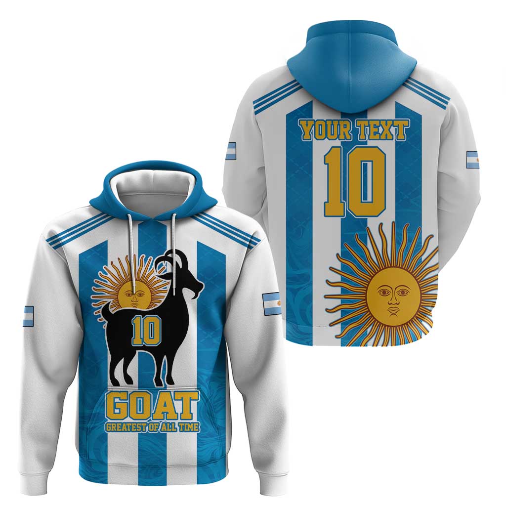 Personalized Argentina 10 Goat Hoodie Greatest Of All Time Sporty Style