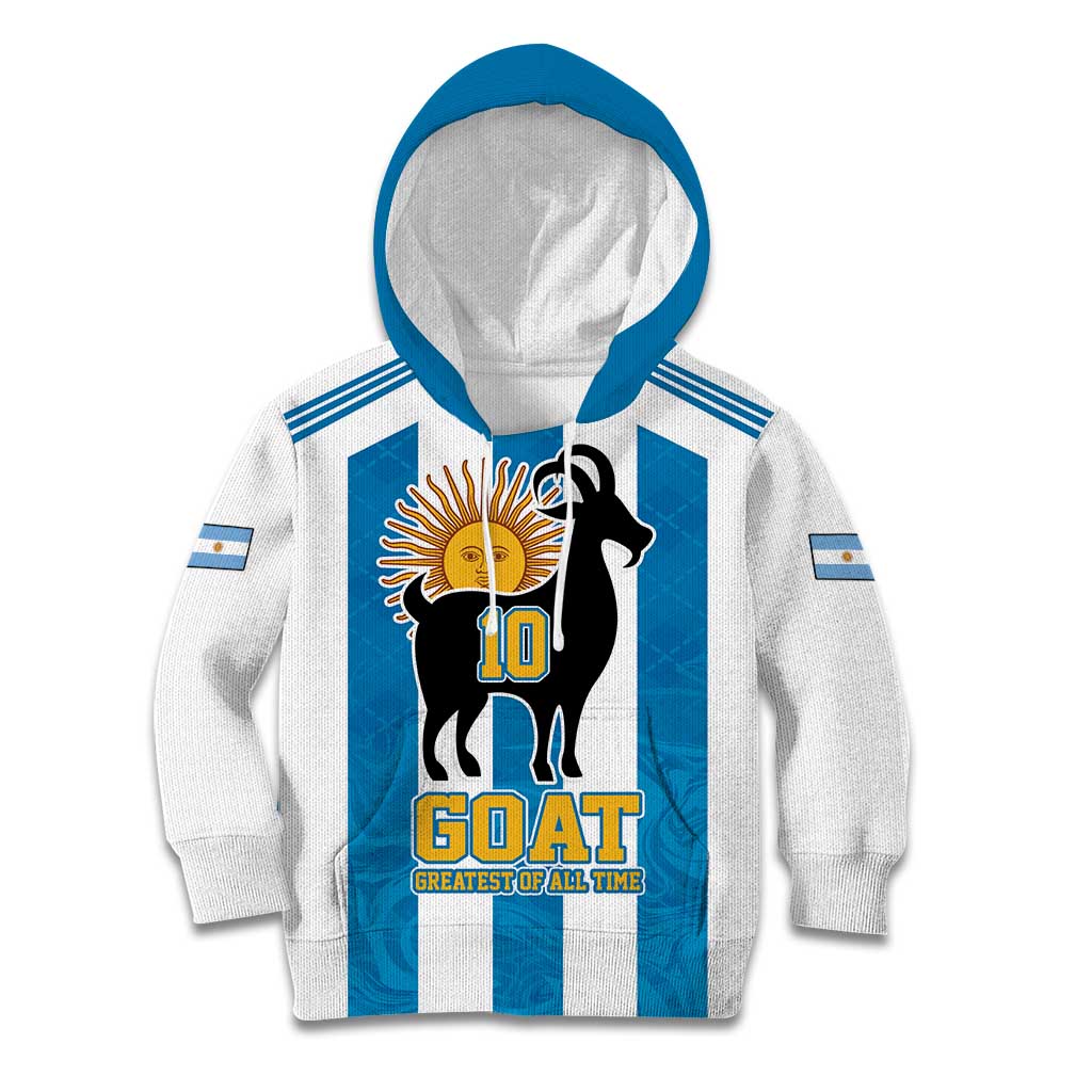 Personalized Argentina 10 Goat Kid Hoodie Greatest Of All Time Sporty Style