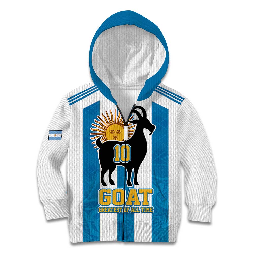 Personalized Argentina 10 Goat Kid Hoodie Greatest Of All Time Sporty Style