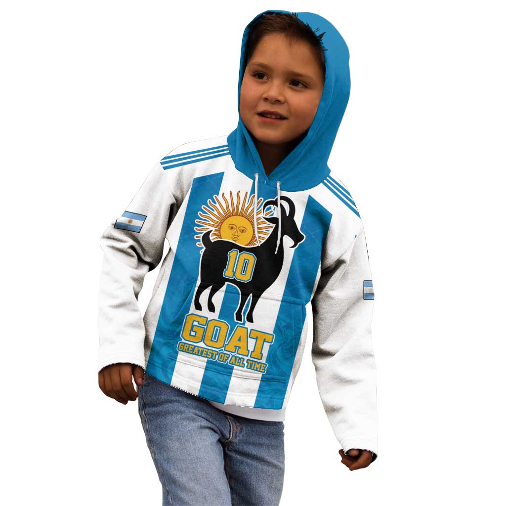 Personalized Argentina 10 Goat Kid Hoodie Greatest Of All Time Sporty Style