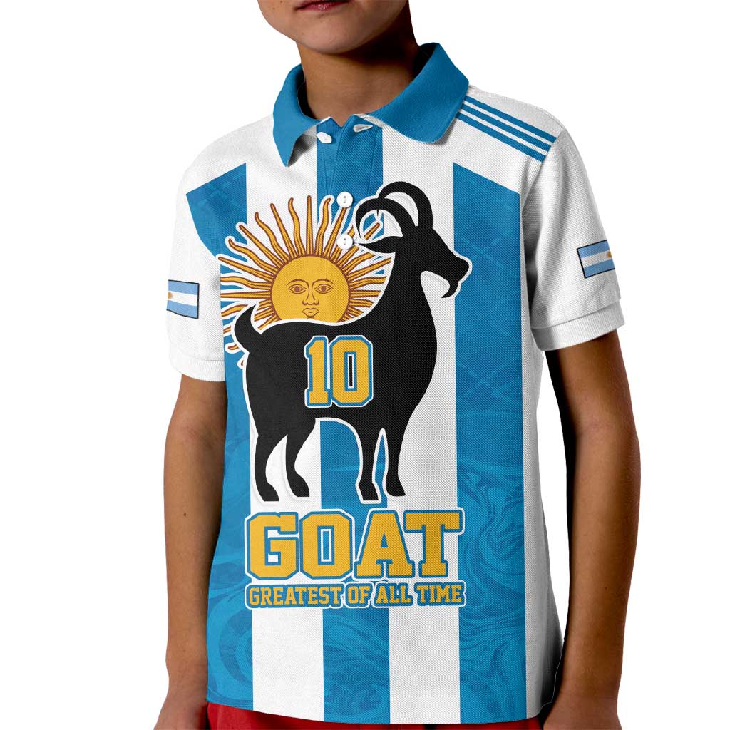 Personalized Argentina 10 Goat Kid Polo Shirt Greatest Of All Time Sporty Style