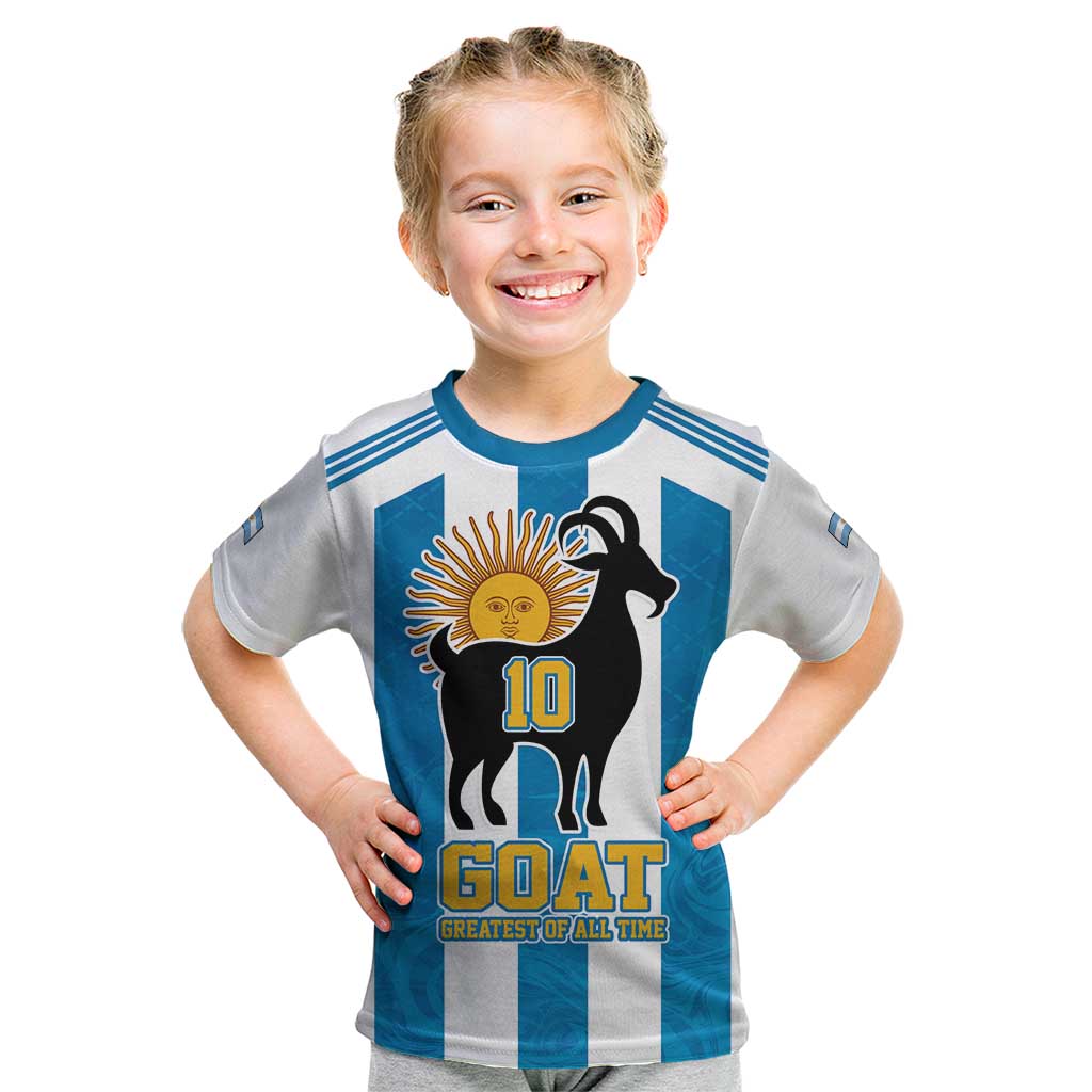 Personalized Argentina 10 Goat Kid T Shirt Greatest Of All Time Sporty Style