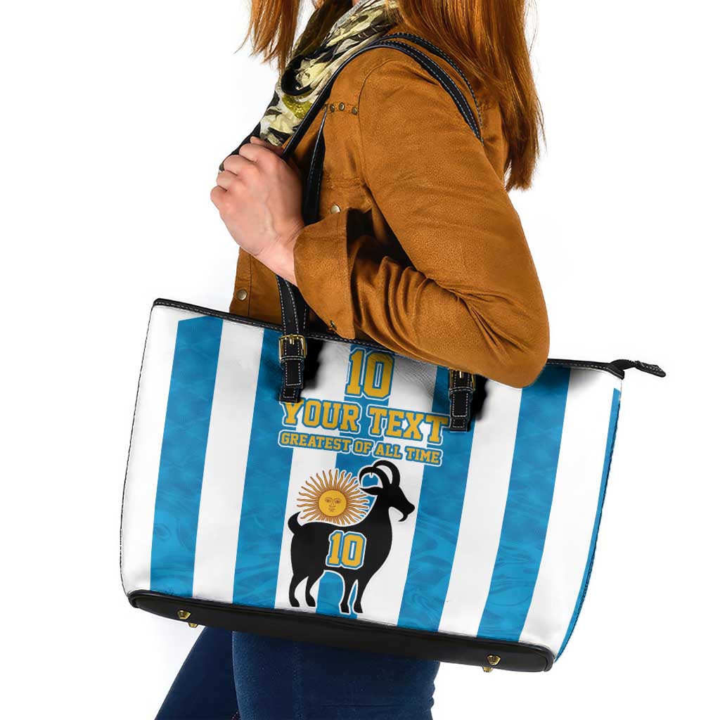 Personalized Argentina 10 Goat Leather Tote Bag Greatest Of All Time Sporty Style