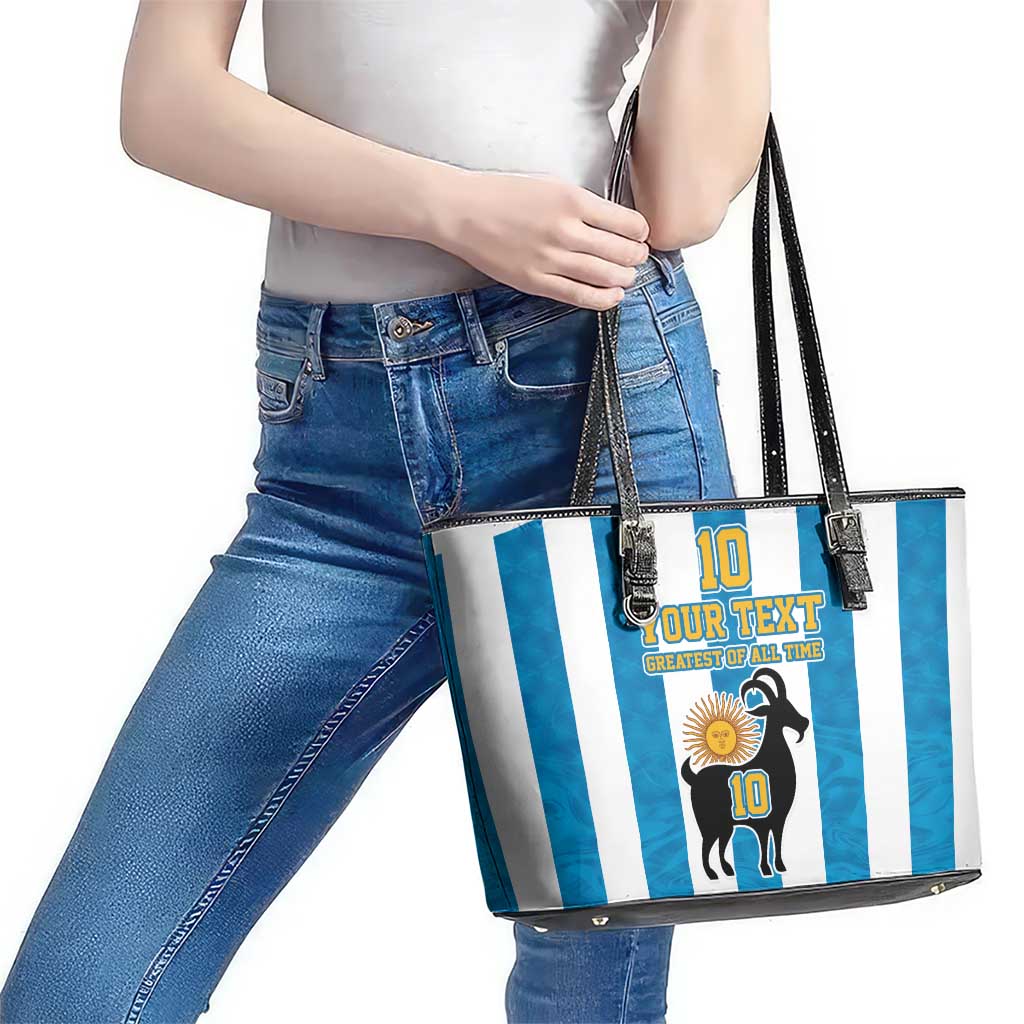 Personalized Argentina 10 Goat Leather Tote Bag Greatest Of All Time Sporty Style