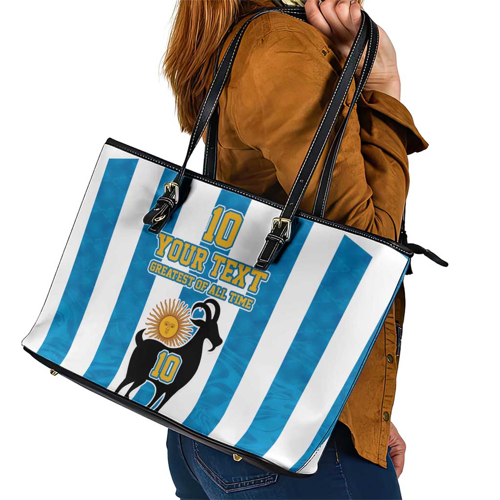 Personalized Argentina 10 Goat Leather Tote Bag Greatest Of All Time Sporty Style