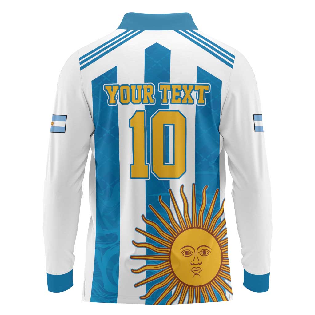 Personalized Argentina 10 Goat Long Sleeve Polo Shirt Greatest Of All Time Sporty Style