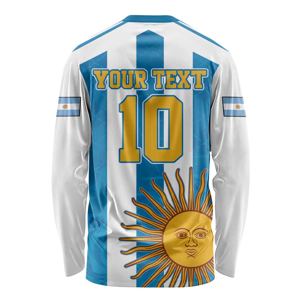 Personalized Argentina 10 Goat Long Sleeve Shirt Greatest Of All Time Sporty Style