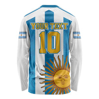 Personalized Argentina 10 Goat Long Sleeve Shirt Greatest Of All Time Sporty Style
