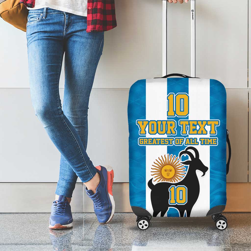 Personalized Argentina 10 Goat Luggage Cover Greatest Of All Time Sporty Style