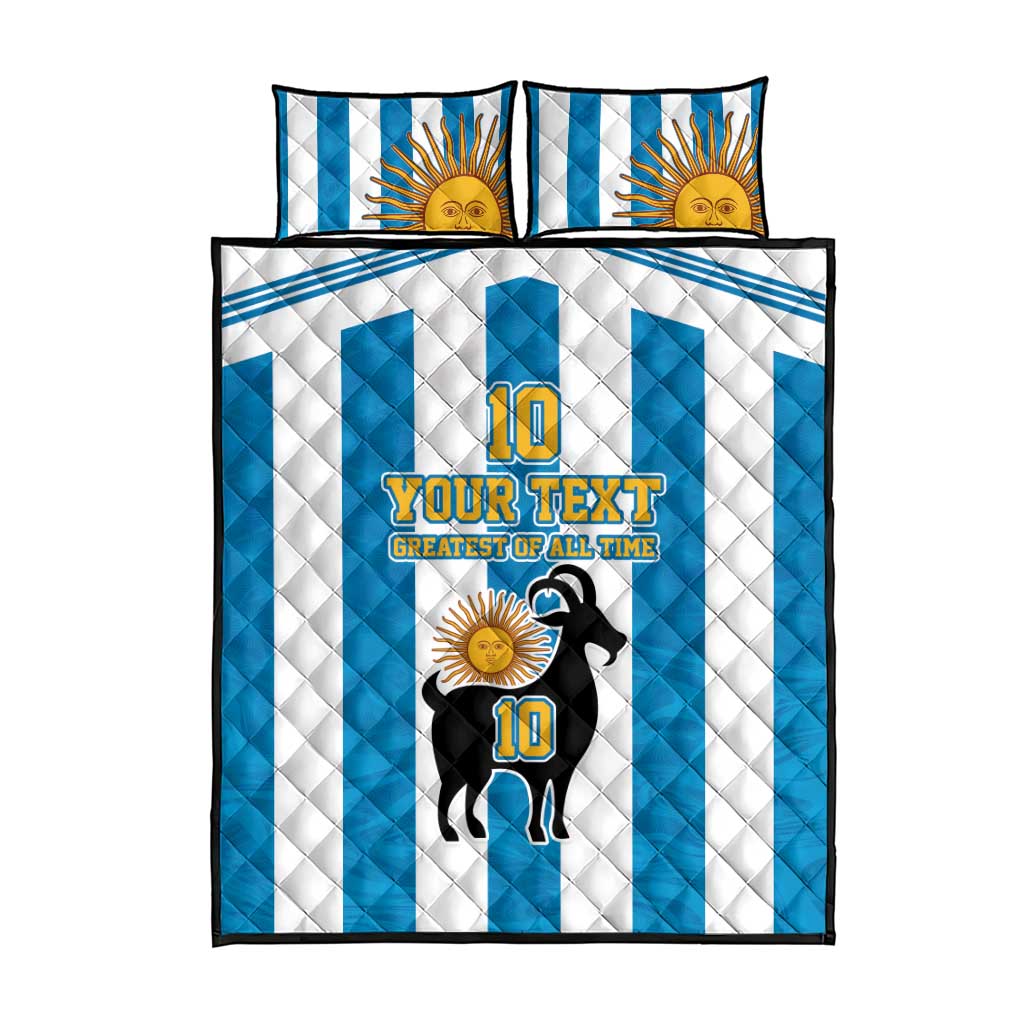 Personalized Argentina 10 Goat Quilt Bed Set Greatest Of All Time Sporty Style