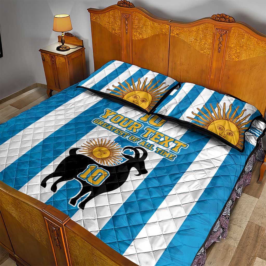 Personalized Argentina 10 Goat Quilt Bed Set Greatest Of All Time Sporty Style