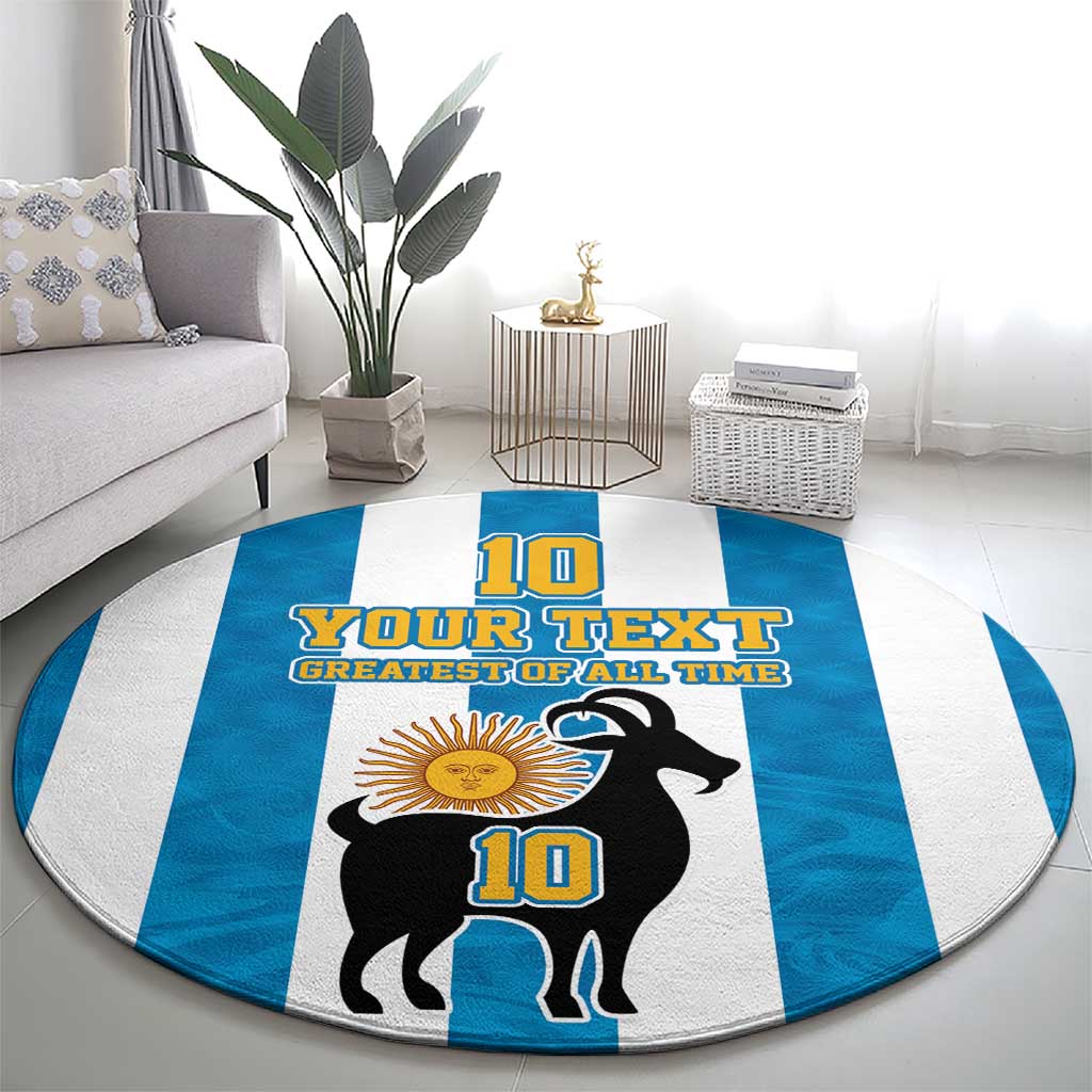 Personalized Argentina 10 Goat Round Carpet Greatest Of All Time Sporty Style