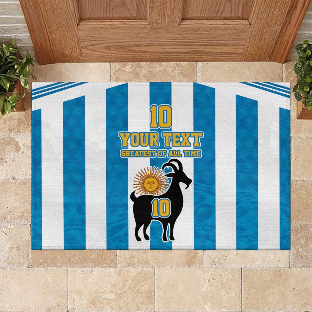 Personalized Argentina 10 Goat Rubber Doormat Greatest Of All Time Sporty Style