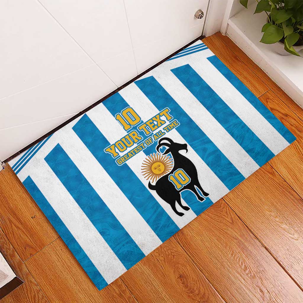 Personalized Argentina 10 Goat Rubber Doormat Greatest Of All Time Sporty Style