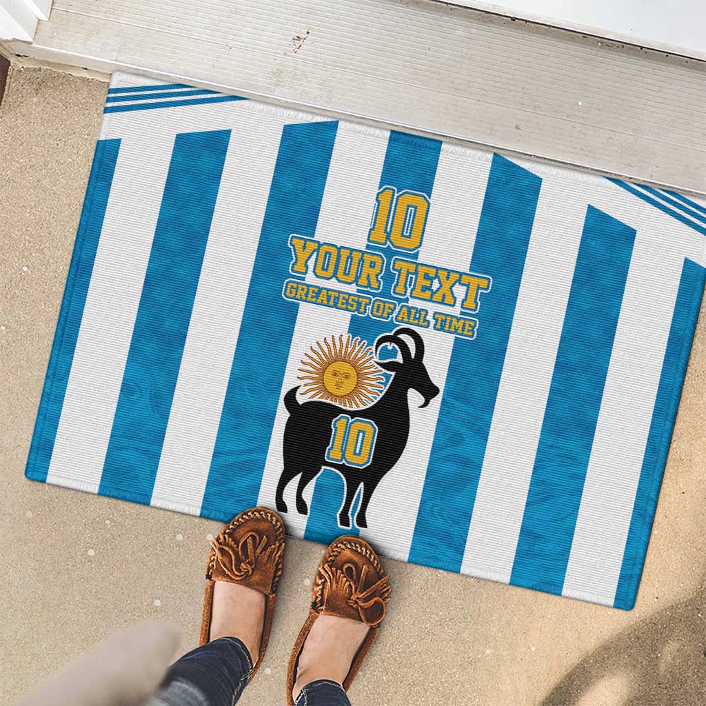 Personalized Argentina 10 Goat Rubber Doormat Greatest Of All Time Sporty Style