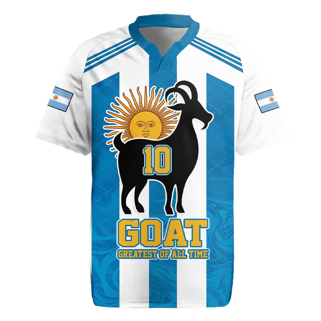 Personalized Argentina 10 Goat Rugby Jersey Greatest Of All Time Sporty Style