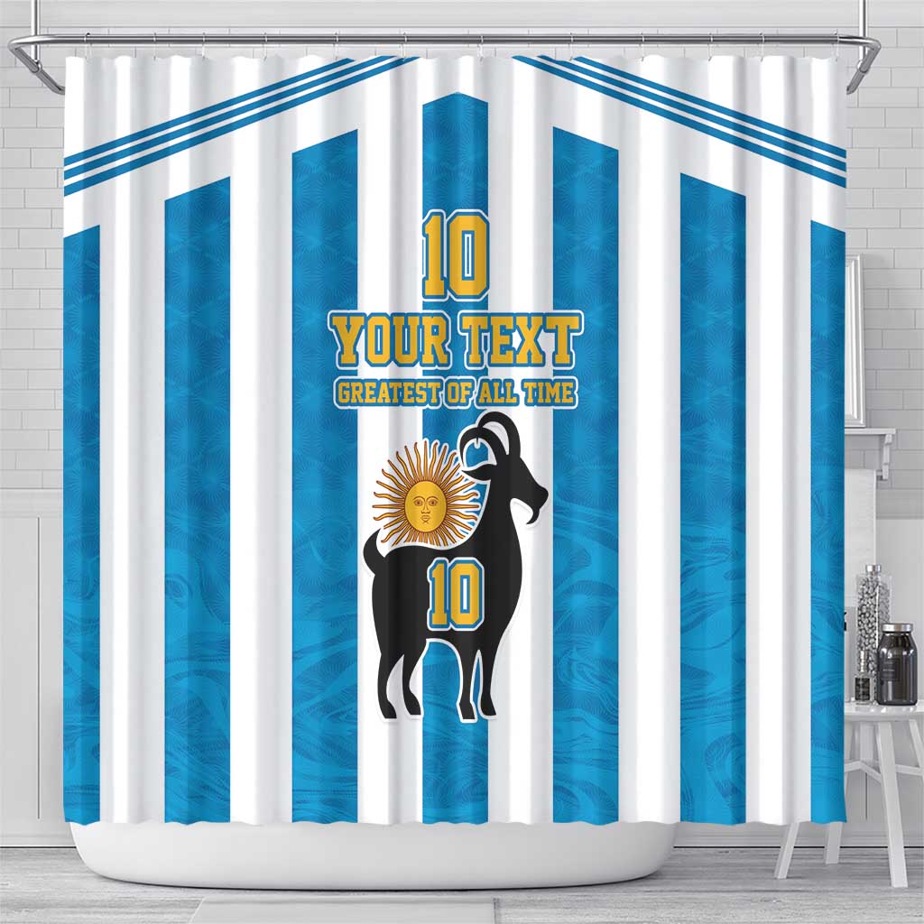 Personalized Argentina 10 Goat Shower Curtain Greatest Of All Time Sporty Style