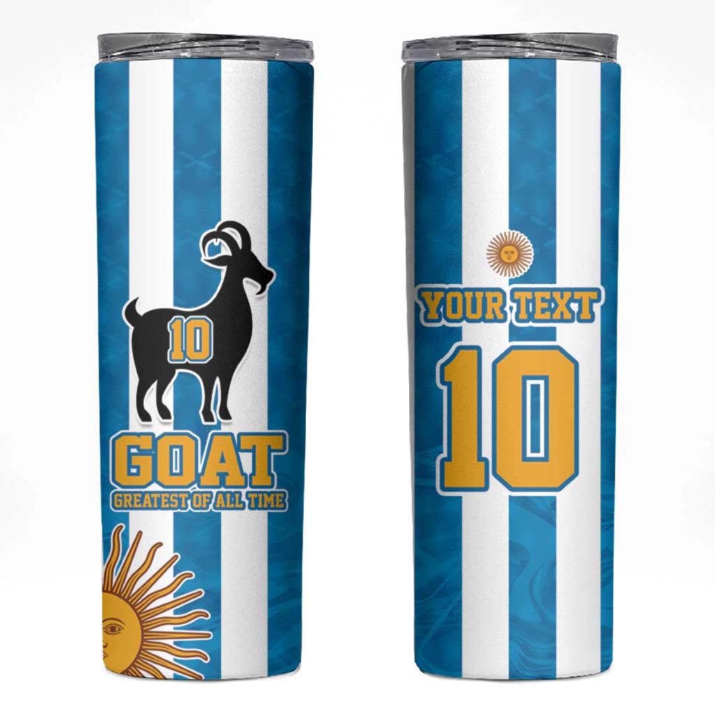 Personalized Argentina 10 Goat Skinny Tumbler Greatest Of All Time Sporty Style