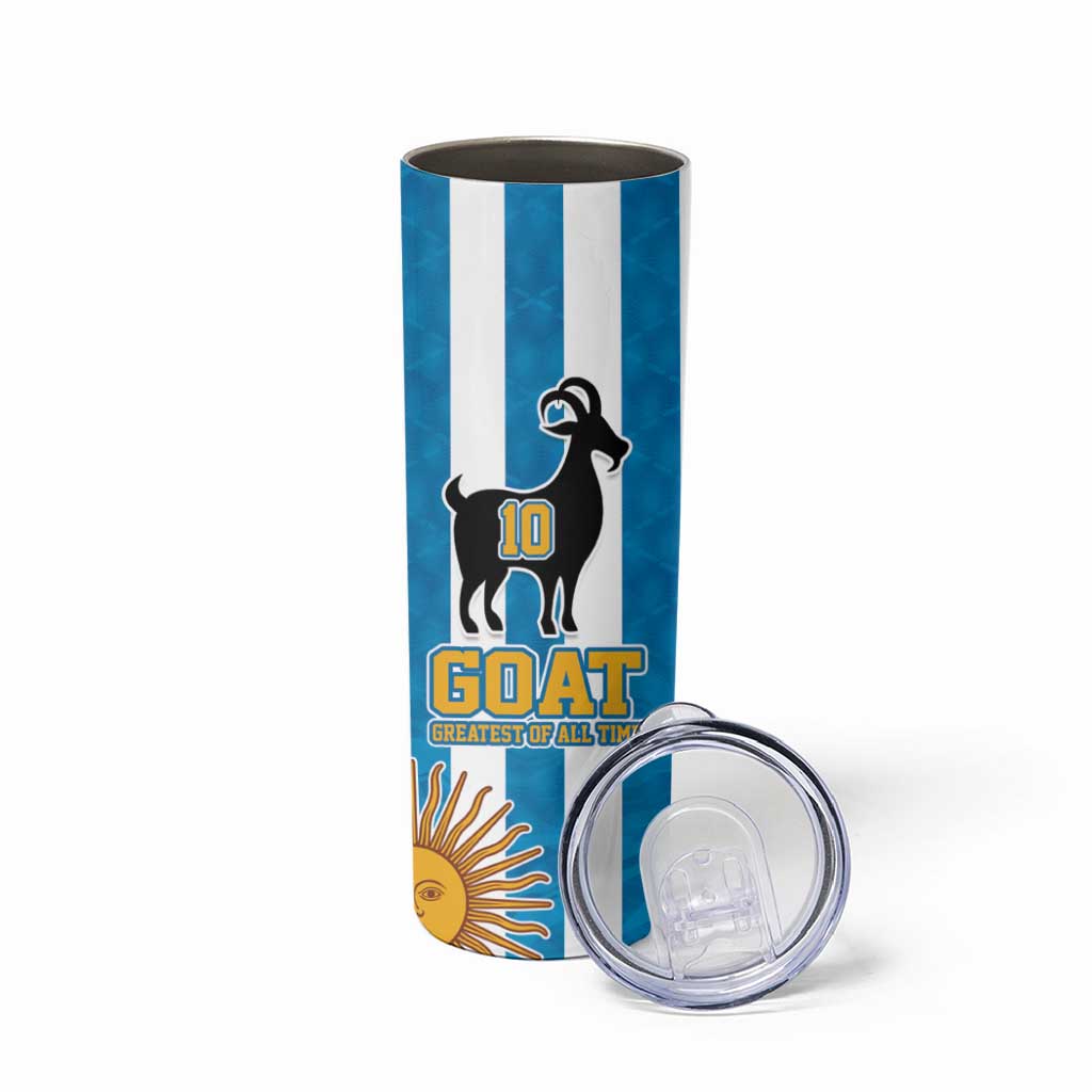 Personalized Argentina 10 Goat Skinny Tumbler Greatest Of All Time Sporty Style