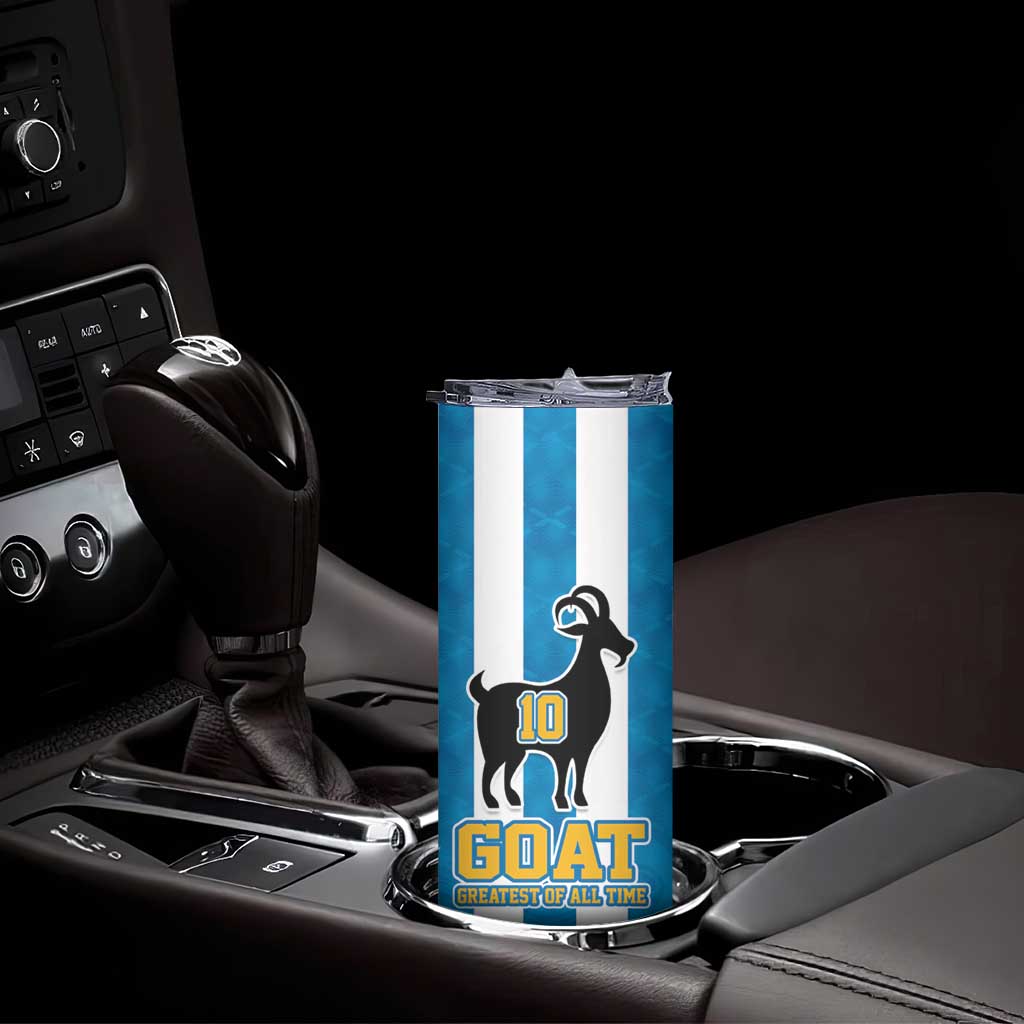 Personalized Argentina 10 Goat Skinny Tumbler Greatest Of All Time Sporty Style