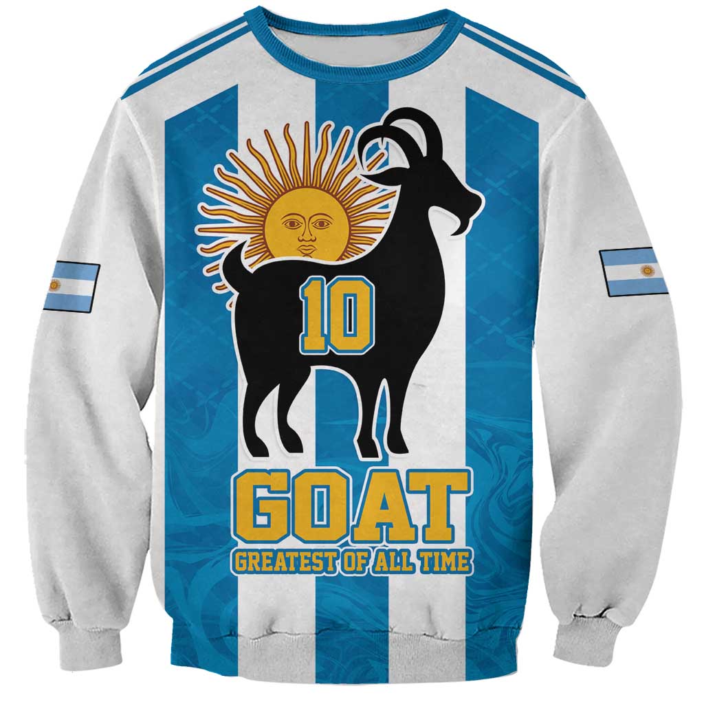 Personalized Argentina 10 Goat Sweatshirt Greatest Of All Time Sporty Style