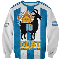 Personalized Argentina 10 Goat Sweatshirt Greatest Of All Time Sporty Style