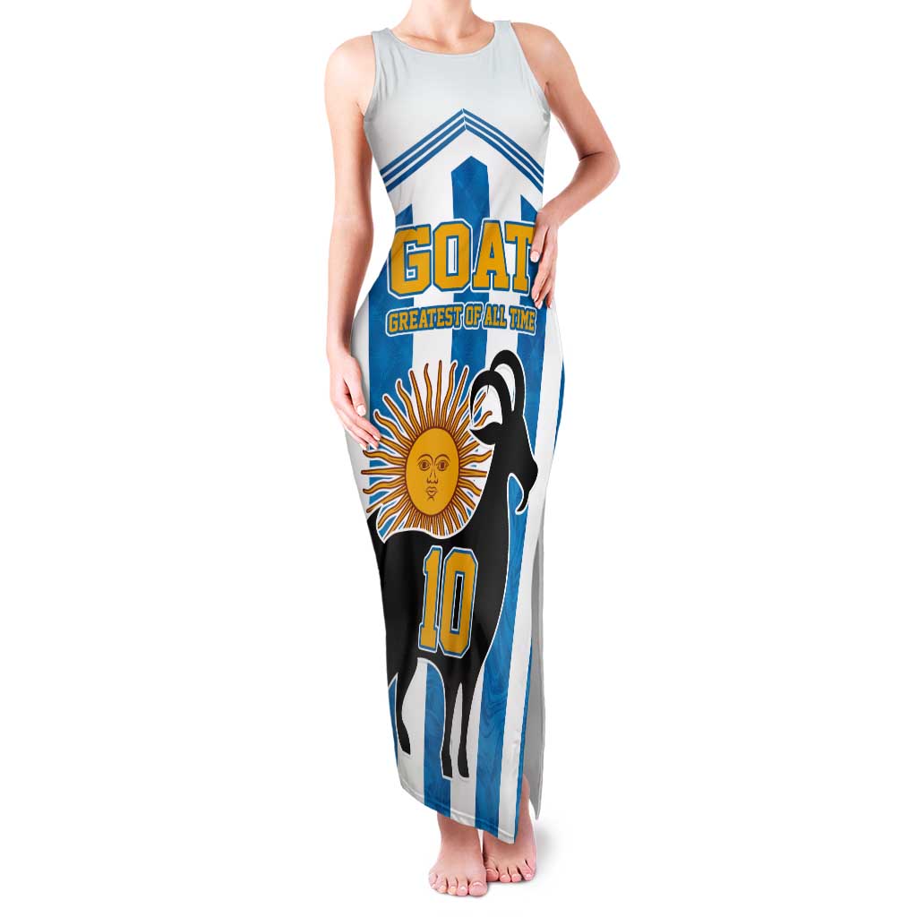 Personalized Argentina 10 Goat Tank Maxi Dress Greatest Of All Time Sporty Style