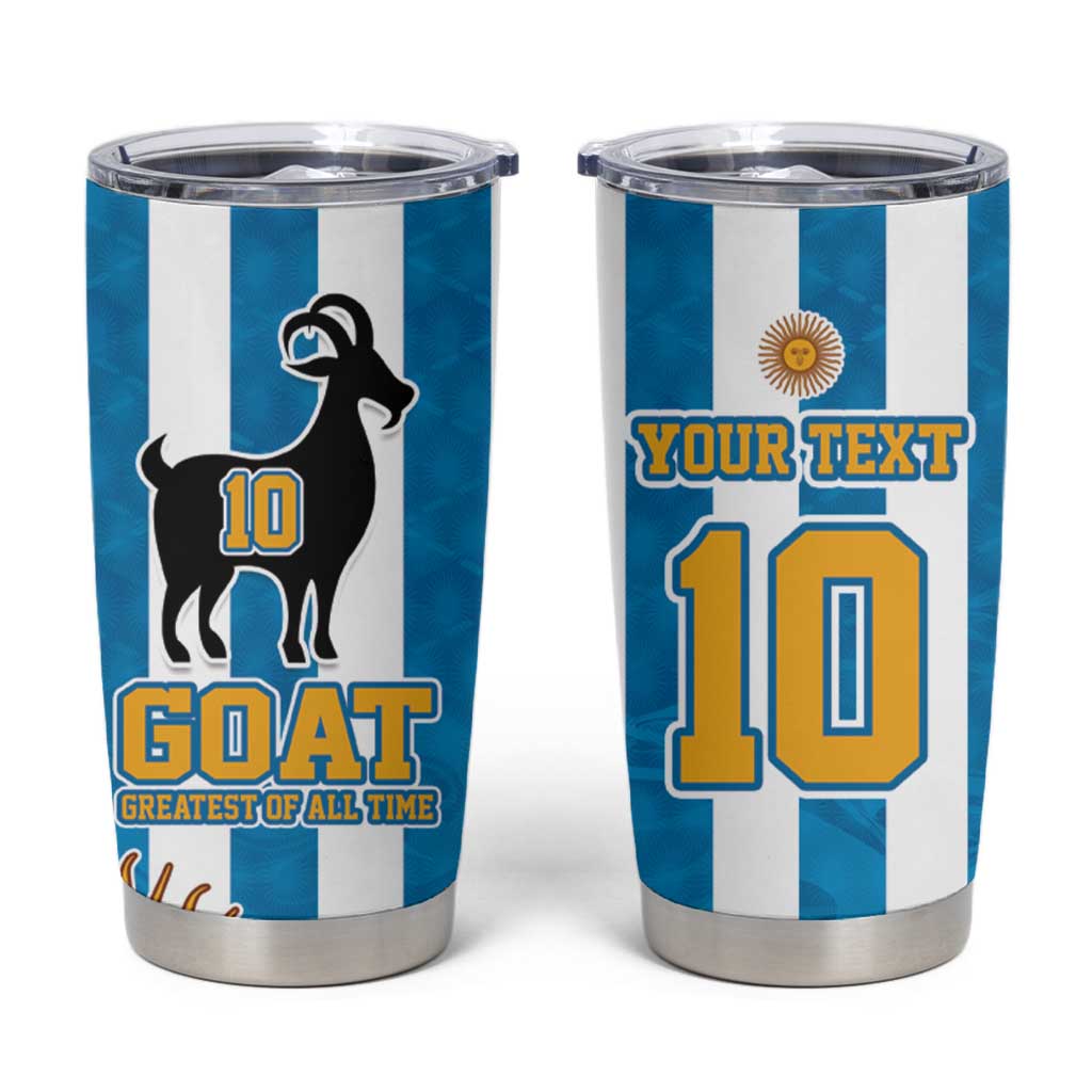 Personalized Argentina 10 Goat Tumbler Cup Greatest Of All Time Sporty Style