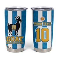 Personalized Argentina 10 Goat Tumbler Cup Greatest Of All Time Sporty Style