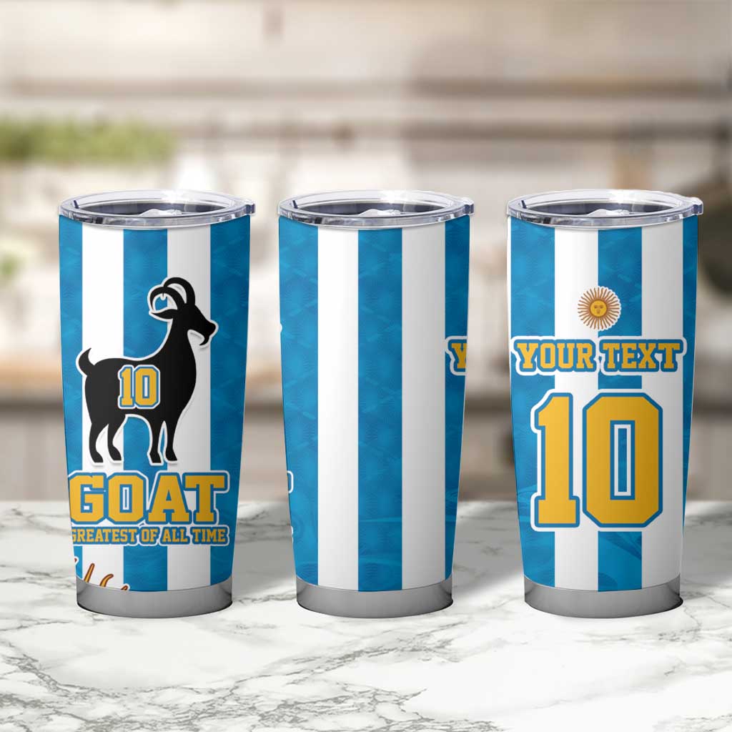 Personalized Argentina 10 Goat Tumbler Cup Greatest Of All Time Sporty Style