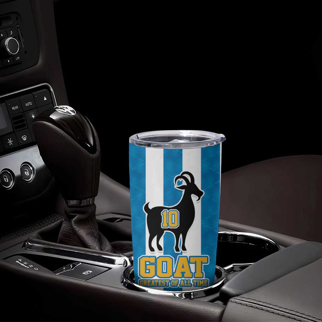 Personalized Argentina 10 Goat Tumbler Cup Greatest Of All Time Sporty Style