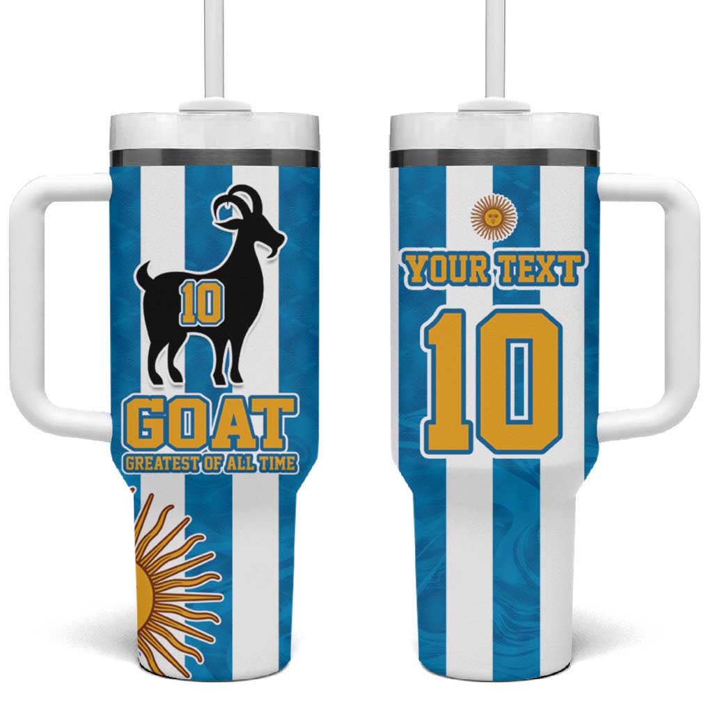 Personalized Argentina 10 Goat Tumbler With Handle Greatest Of All Time Sporty Style
