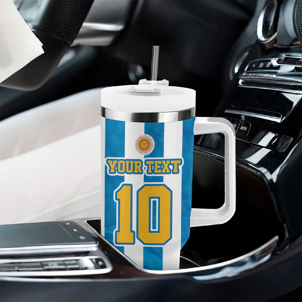 Personalized Argentina 10 Goat Tumbler With Handle Greatest Of All Time Sporty Style