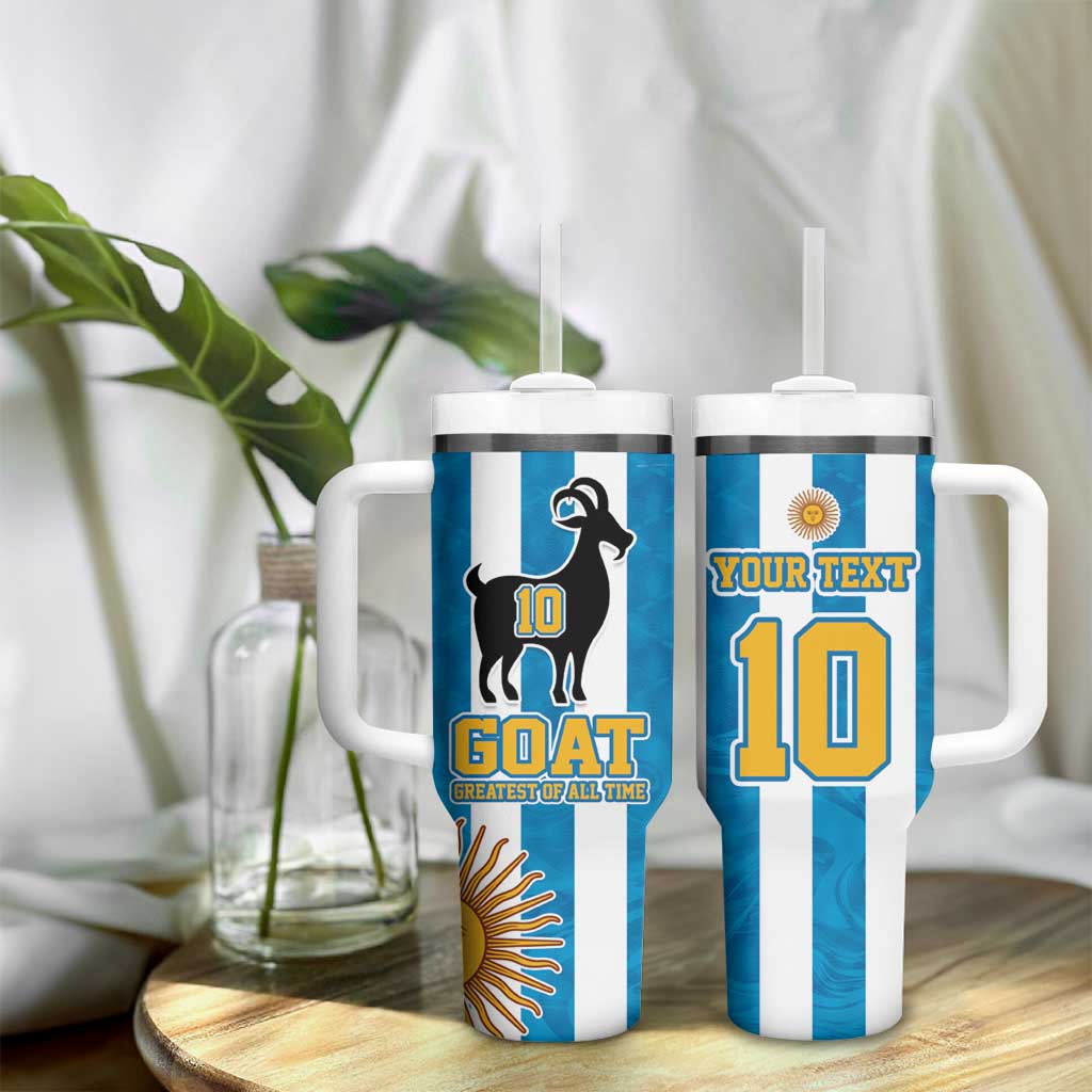 Personalized Argentina 10 Goat Tumbler With Handle Greatest Of All Time Sporty Style