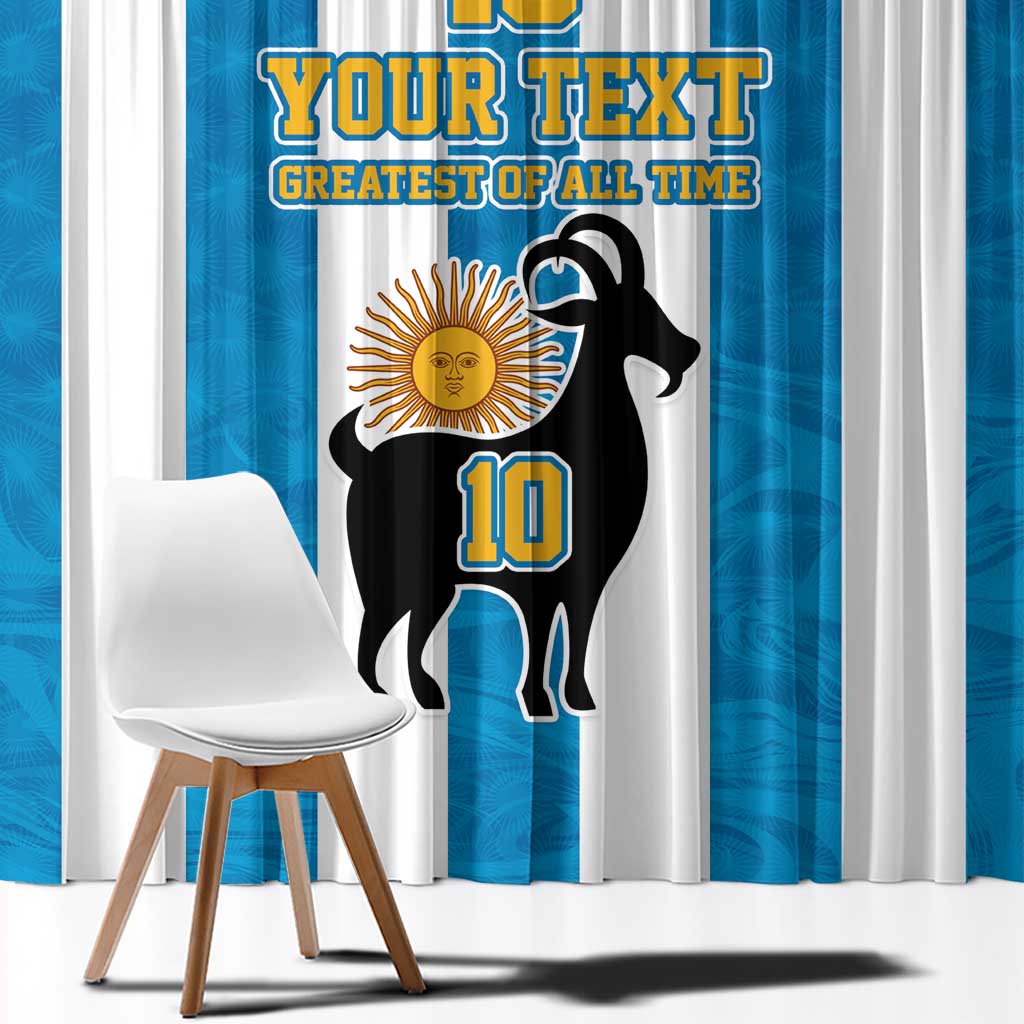 Personalized Argentina 10 Goat Window Curtain Greatest Of All Time Sporty Style