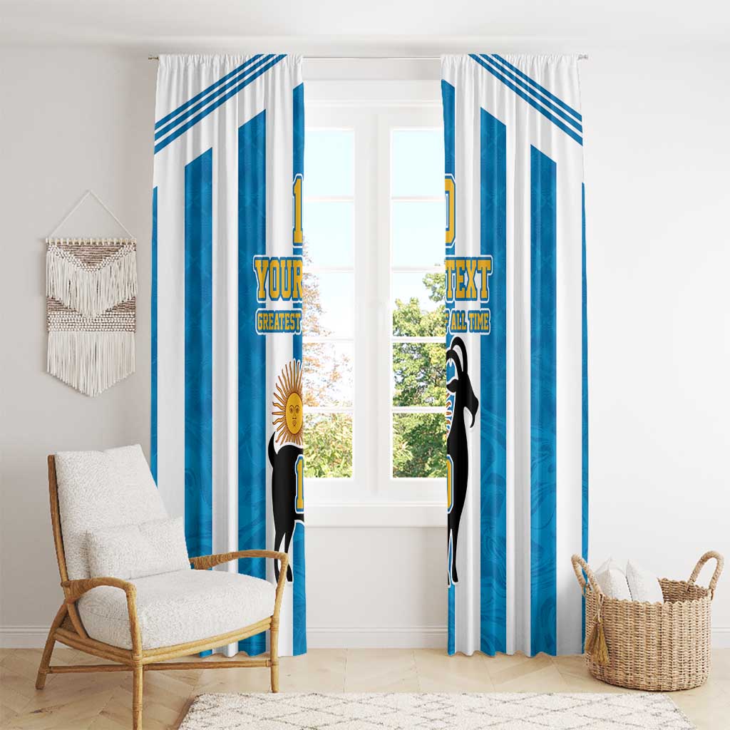 Personalized Argentina 10 Goat Window Curtain Greatest Of All Time Sporty Style