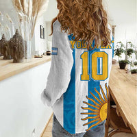 Personalized Argentina 10 Goat Women Casual Shirt Greatest Of All Time Sporty Style