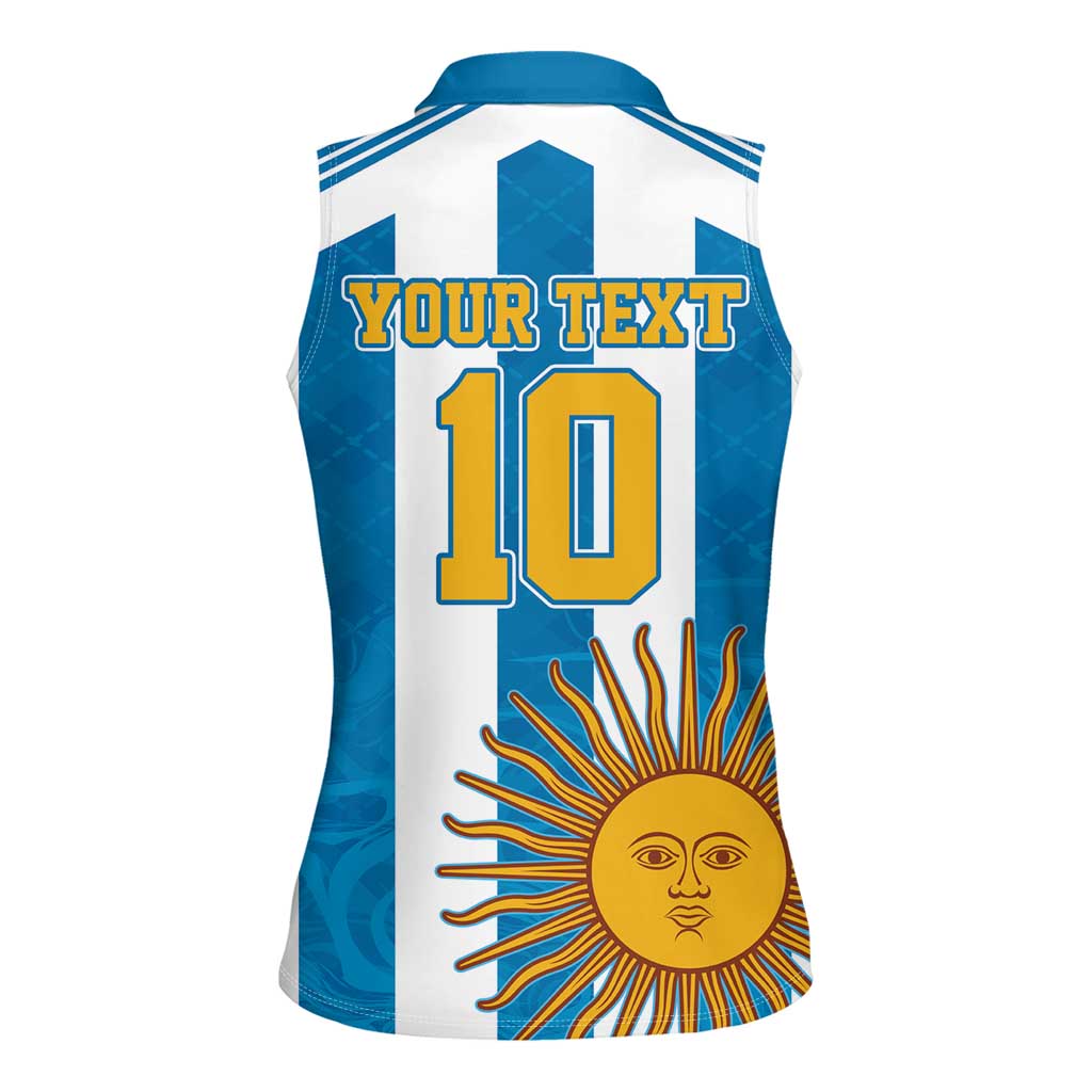 Personalized Argentina 10 Goat Women Sleeveless Polo Shirt Greatest Of All Time Sporty Style