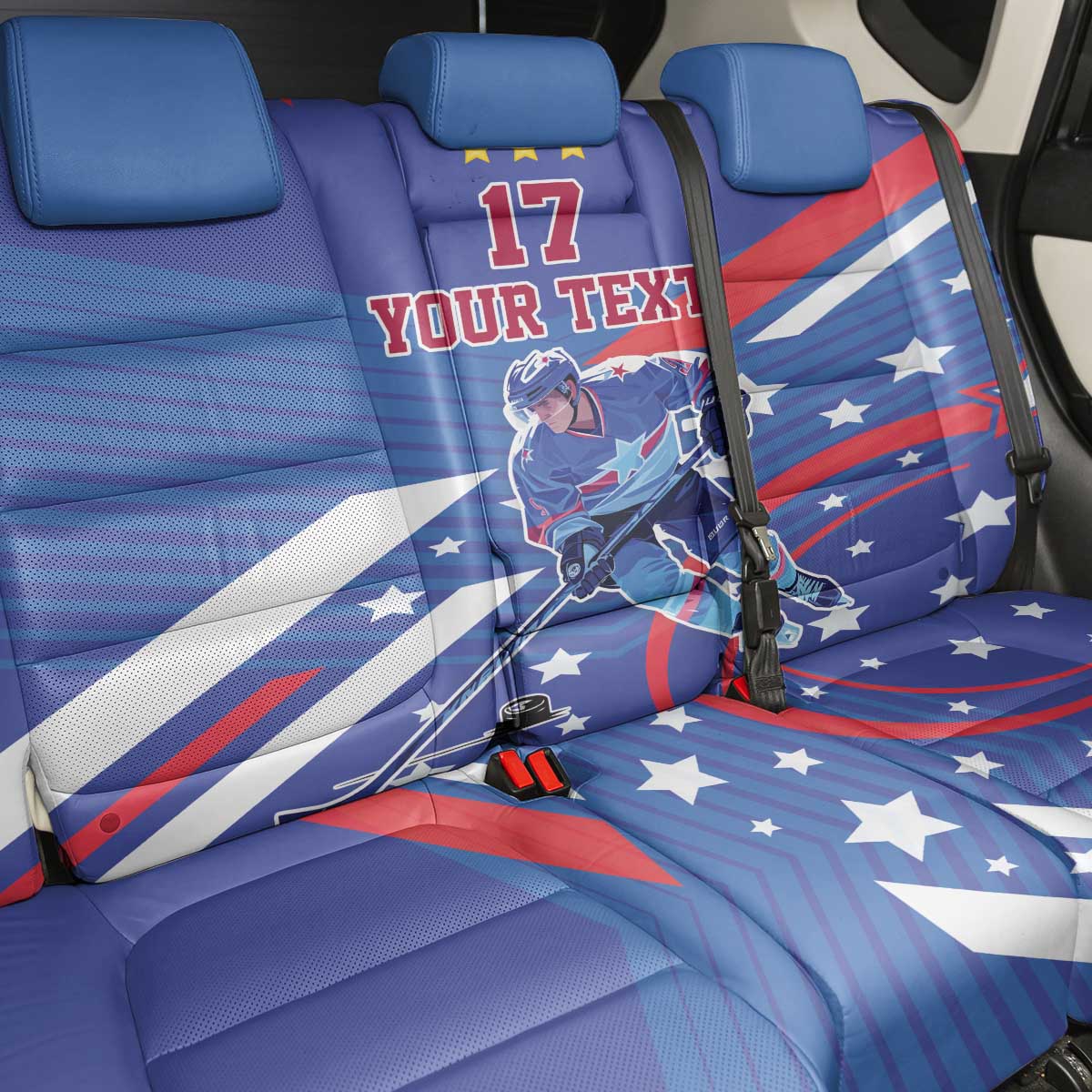 Custom United States Ice Hockey Back Car Seat Cover USA Go Champions Sporty Style
