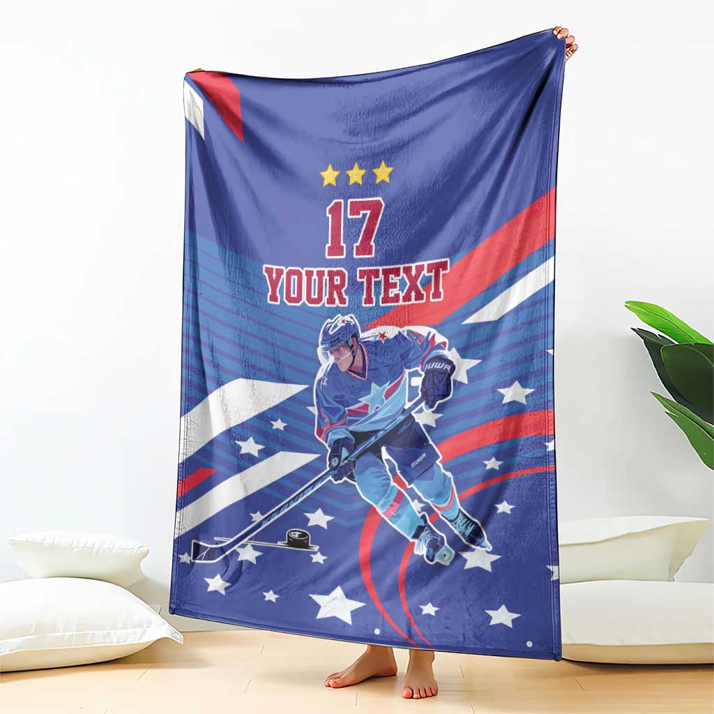 Custom United States Ice Hockey Blanket USA Go Champions Sporty Style