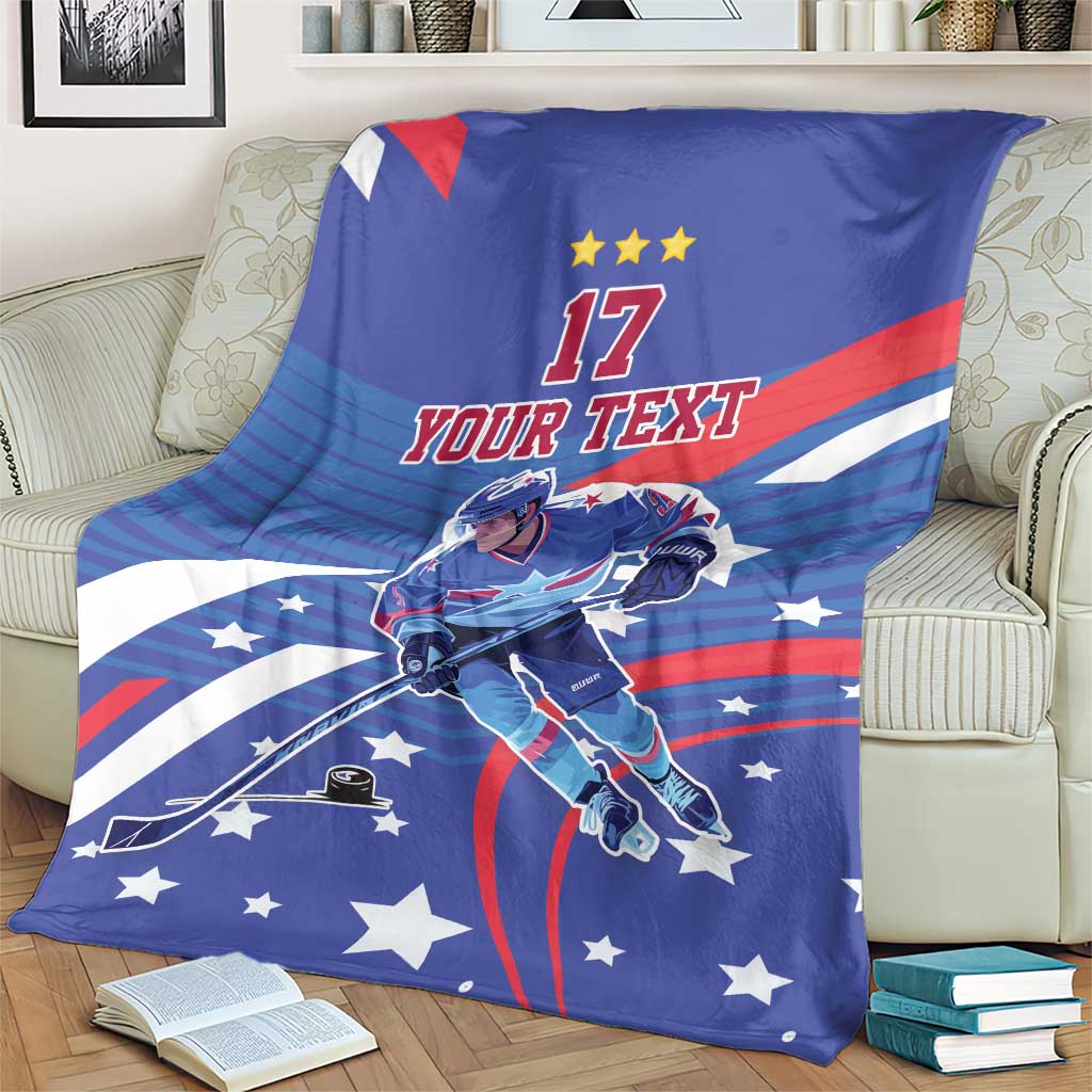 Custom United States Ice Hockey Blanket USA Go Champions Sporty Style