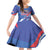 Custom United States Ice Hockey Family Matching Off Shoulder Short Dress and Hawaiian Shirt USA Go Champions Sporty Style