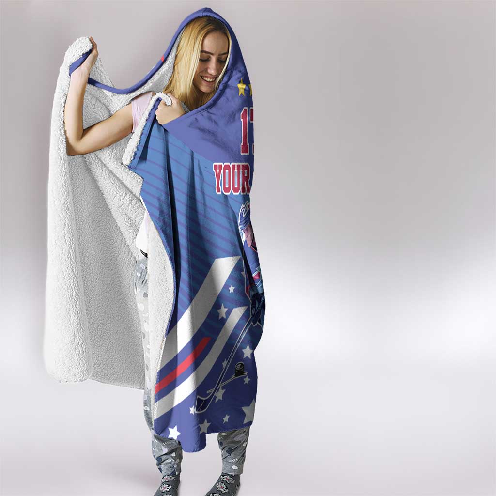 Custom United States Ice Hockey Hooded Blanket USA Go Champions Sporty Style