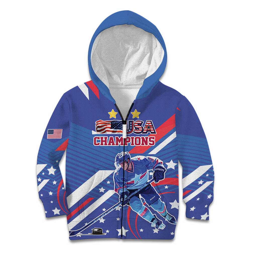 Custom United States Ice Hockey Kid Hoodie USA Go Champions Sporty Style