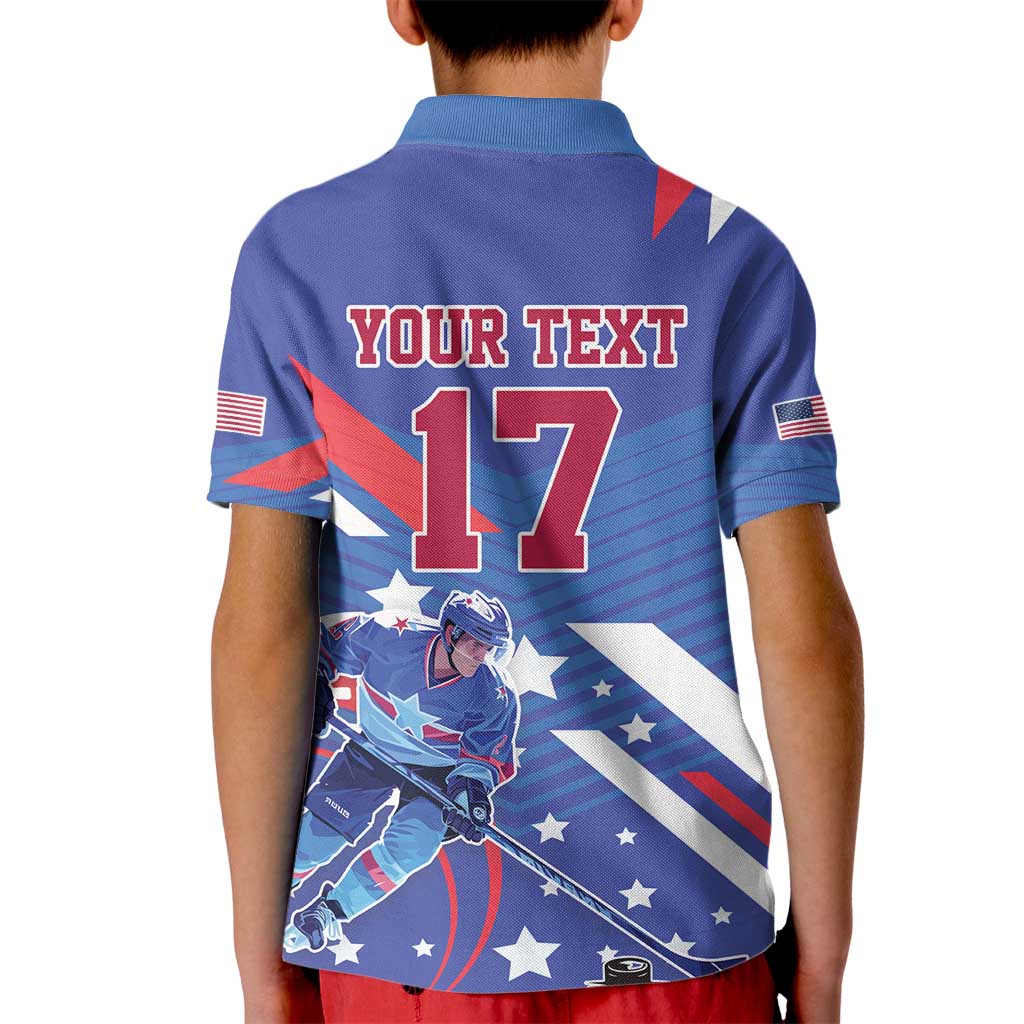 Custom United States Ice Hockey Kid Polo Shirt USA Go Champions Sporty Style