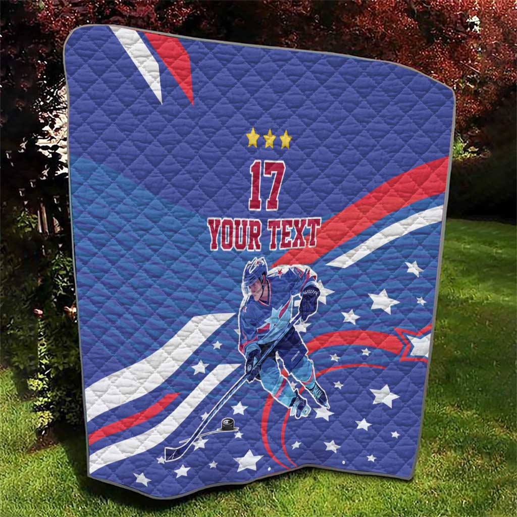 Custom United States Ice Hockey Quilt USA Go Champions Sporty Style